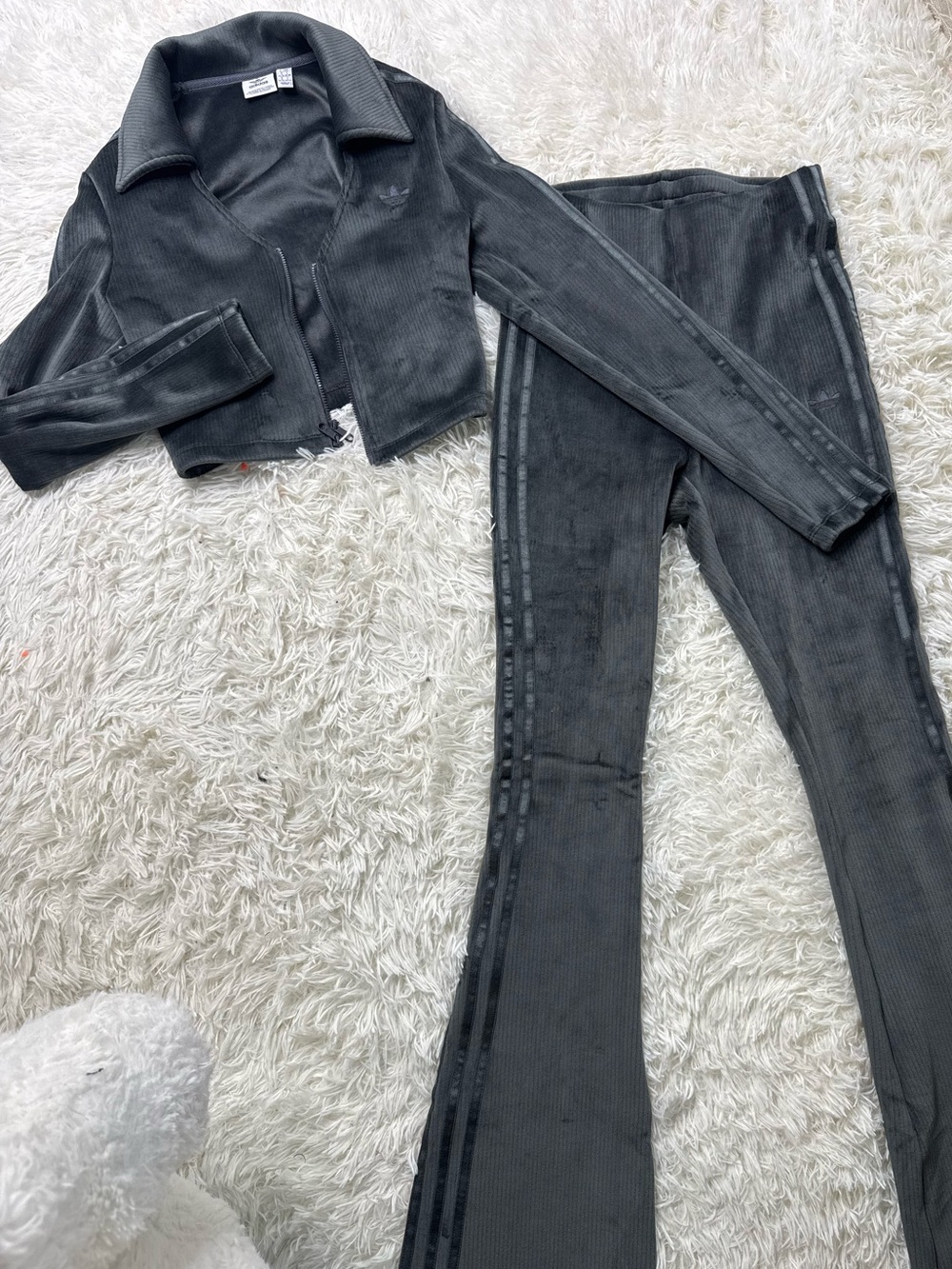 adidas Black Corduroy-Inspired Flared Track Pants